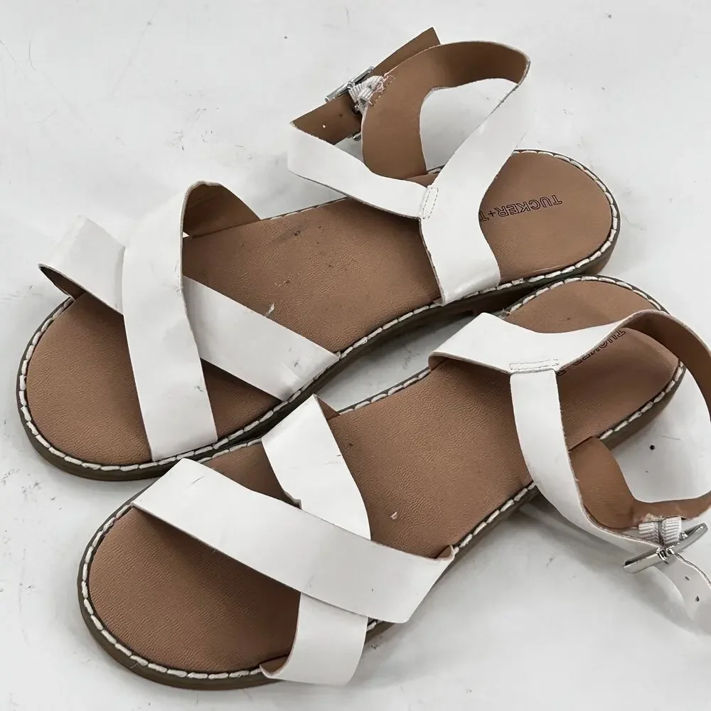 Tucker + Tate Arya Cross Strap Sandal 4 White NWOT Kids Girls Beach Party Dress